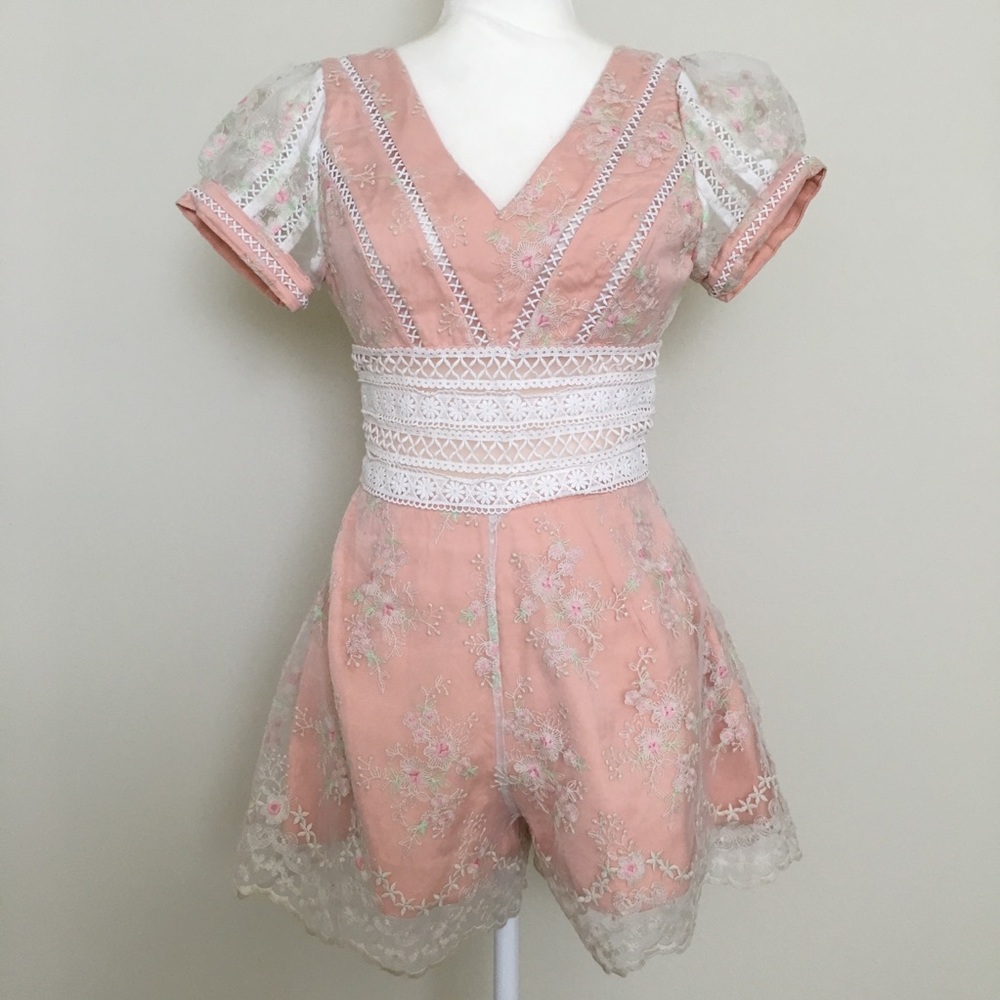 Coral lace jumpsuit Size S